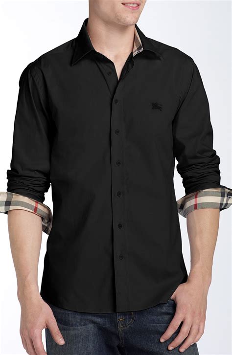 burberry brit black dress shirt|burberry brit for men shirt.